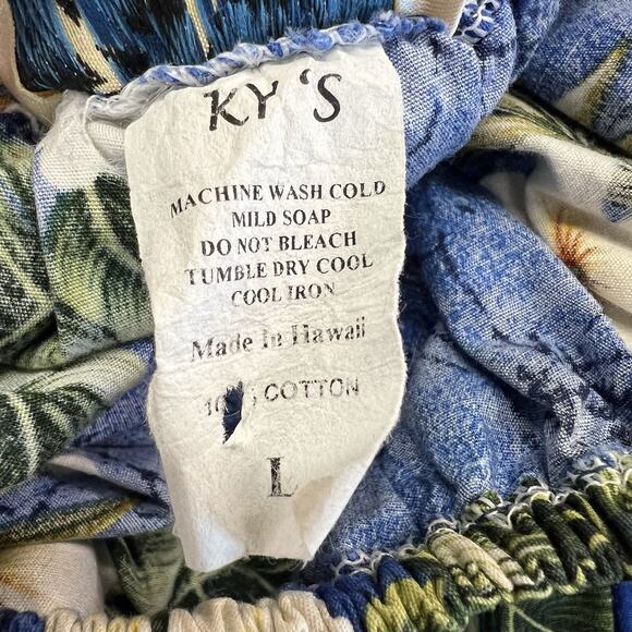 VTG Ky's Hawaiian Dress Made In Hawaii Ruffle Size L - JN309 - Picture 4 of 5